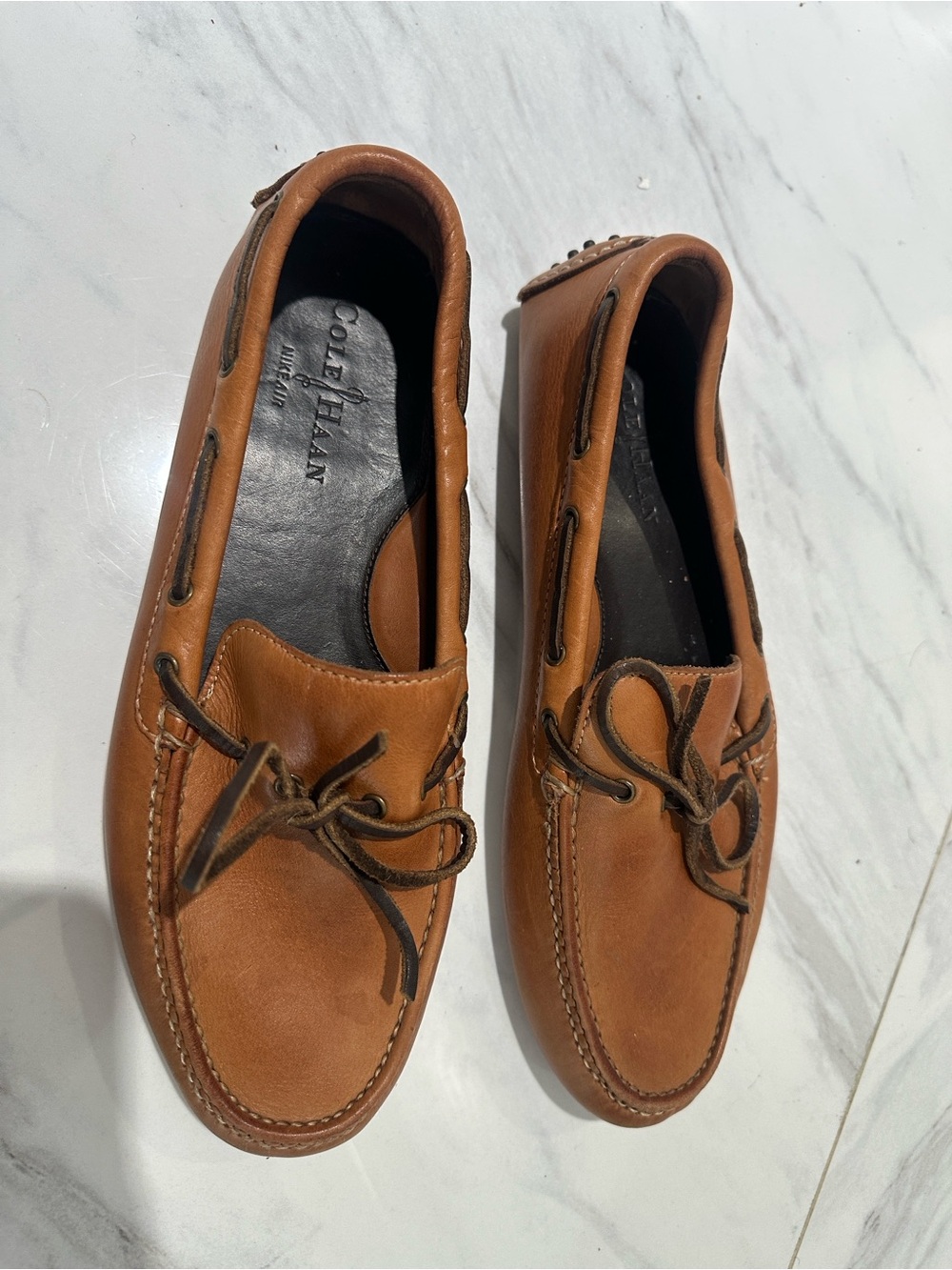 Cole Haan Brown Leather Boat Moccasins - Picture 4 of 4